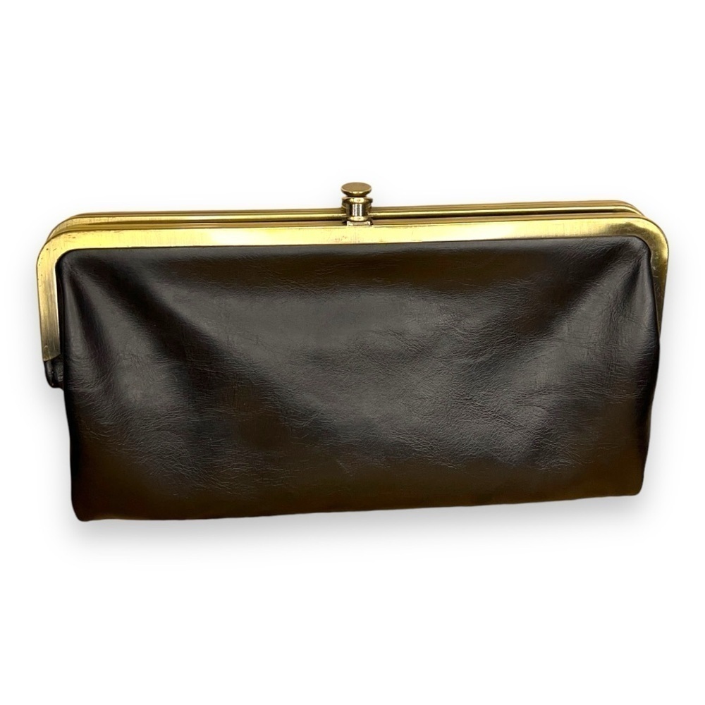 BINTAGE CLUTCH PURSE WALLET RETRO 90s BLACK GOLD EVENT PARTY COCKTAIL